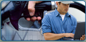 Man Monitoring Mobile Fleet & Fuel Efficiency