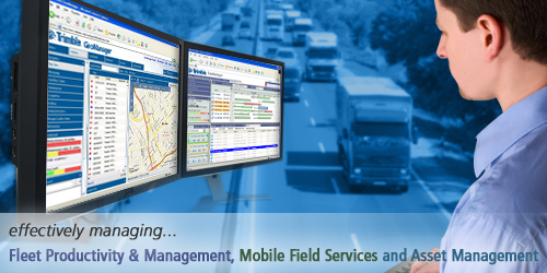 Man Tracking Fleet With GPS Fleet Tracking By Trimble